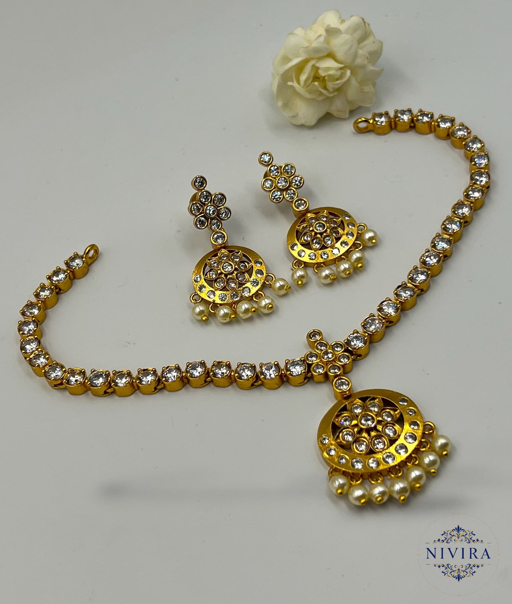 Traditional CZ Necklace Set
